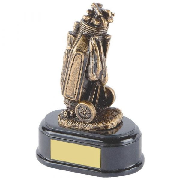 Antique Gold Resin Golf Bag Trophy