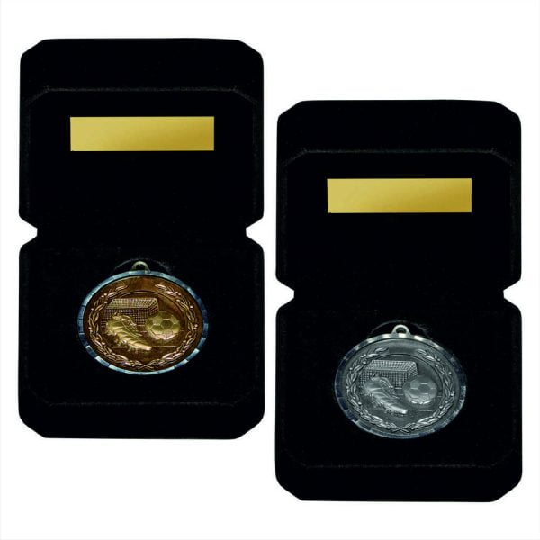 50mm Milled Edge Football Medal in Case