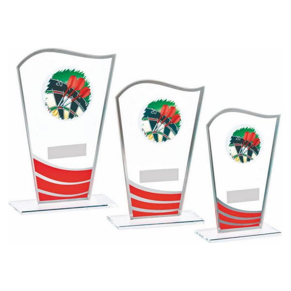 Red/Silver Glass Award -  Dart Board