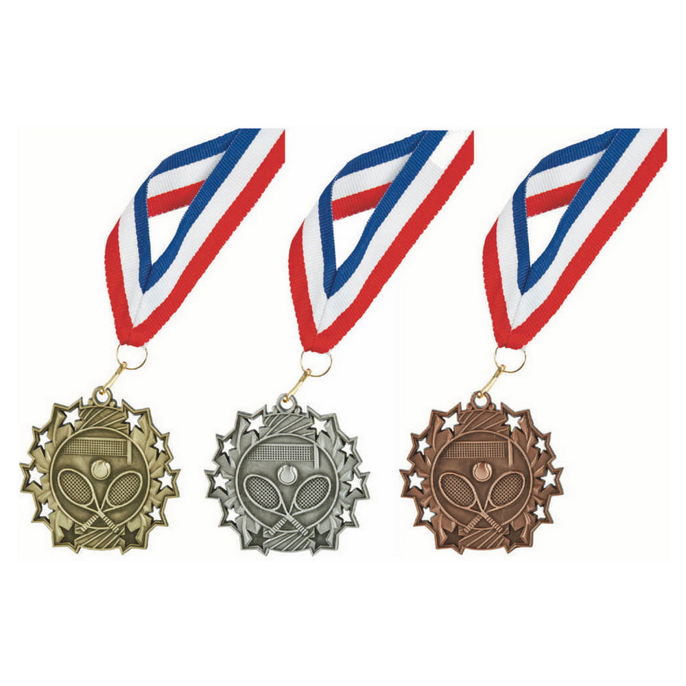 60mm Tennis Medal & Ribbon - Challenge Trophies