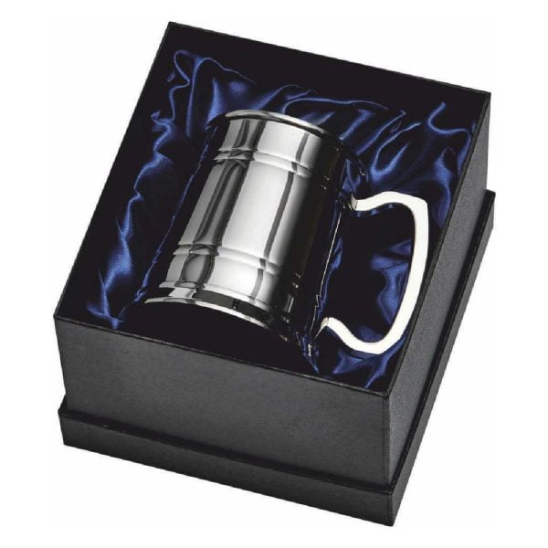 1 Pint Banded Stainless Steel Tankard in Presentation Case