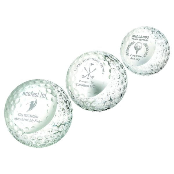 Crystal Golf Ball with personalisation panel