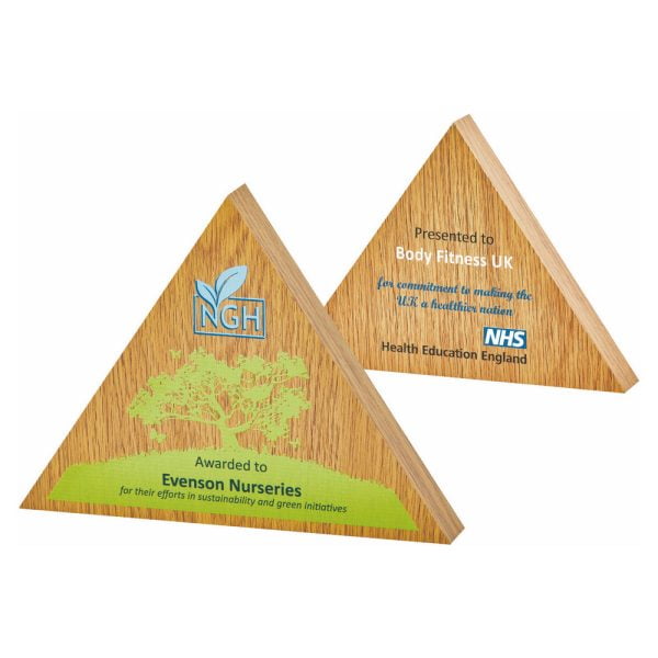 Triangular Laminated Award with Colour Print - Thickness 25mm